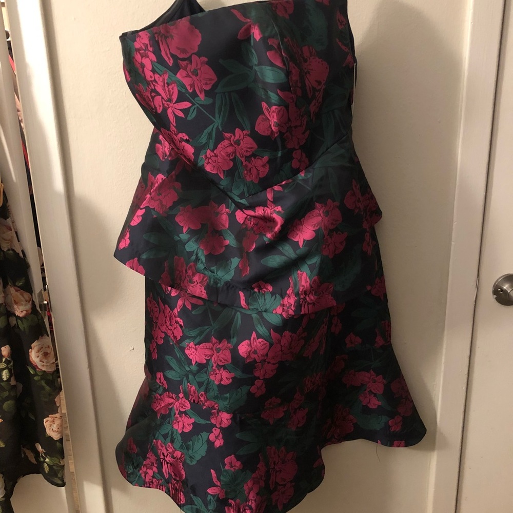 Eloquii strapless floral dress with peplum 20